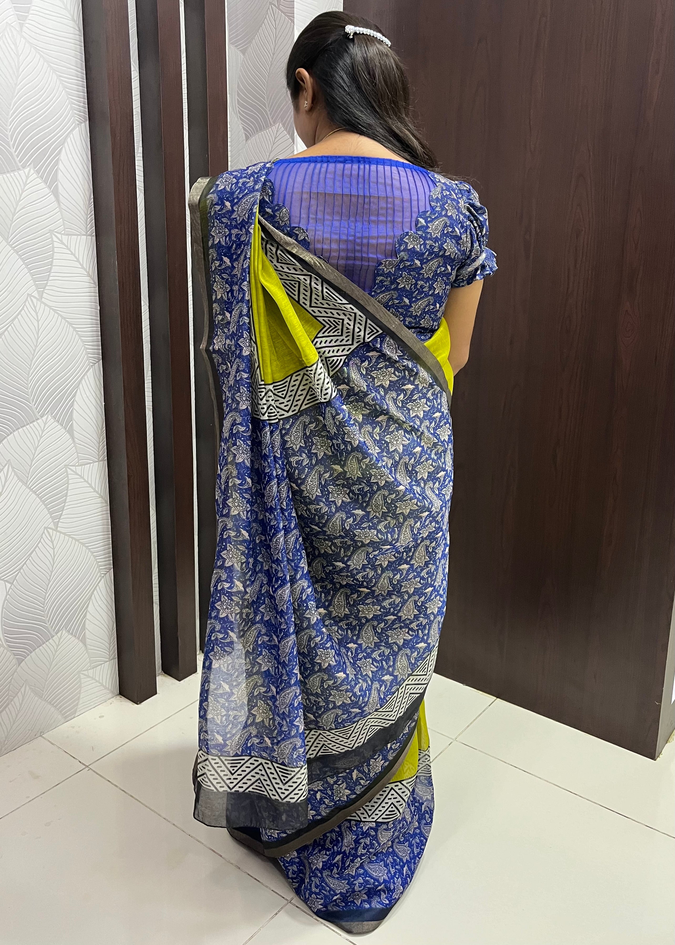 Chanderi cotton with kalamkari Prints ZF001