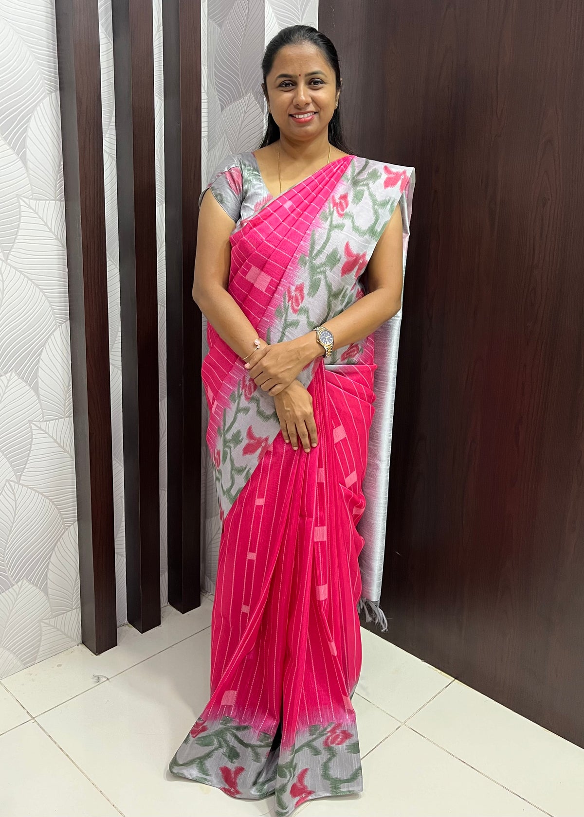 Light Weight Vaira Oosi Style Of Digital Printed Tussar silk ZF006