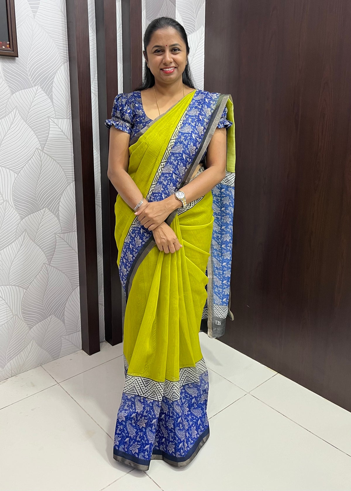 Chanderi cotton with kalamkari Prints ZF001