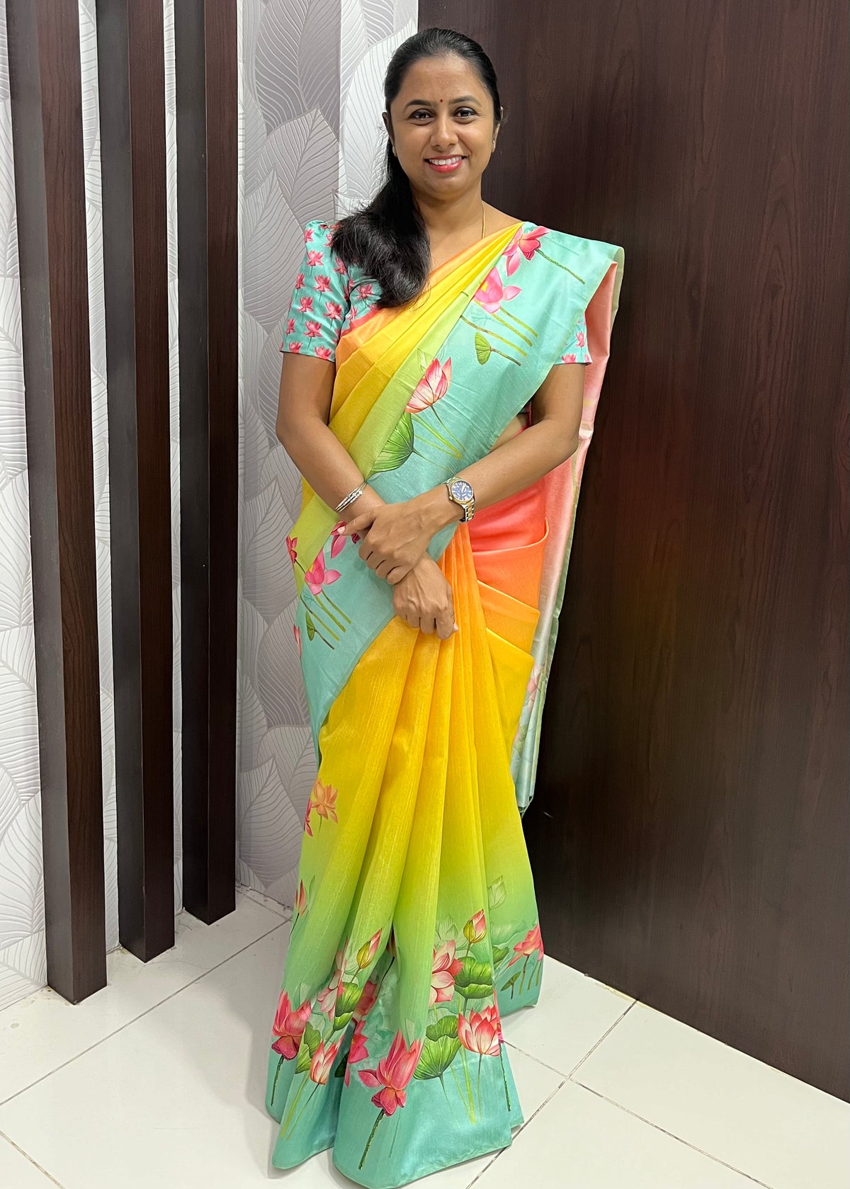 Graceful Tussar Silk Saree with Pichwai Print ZF005