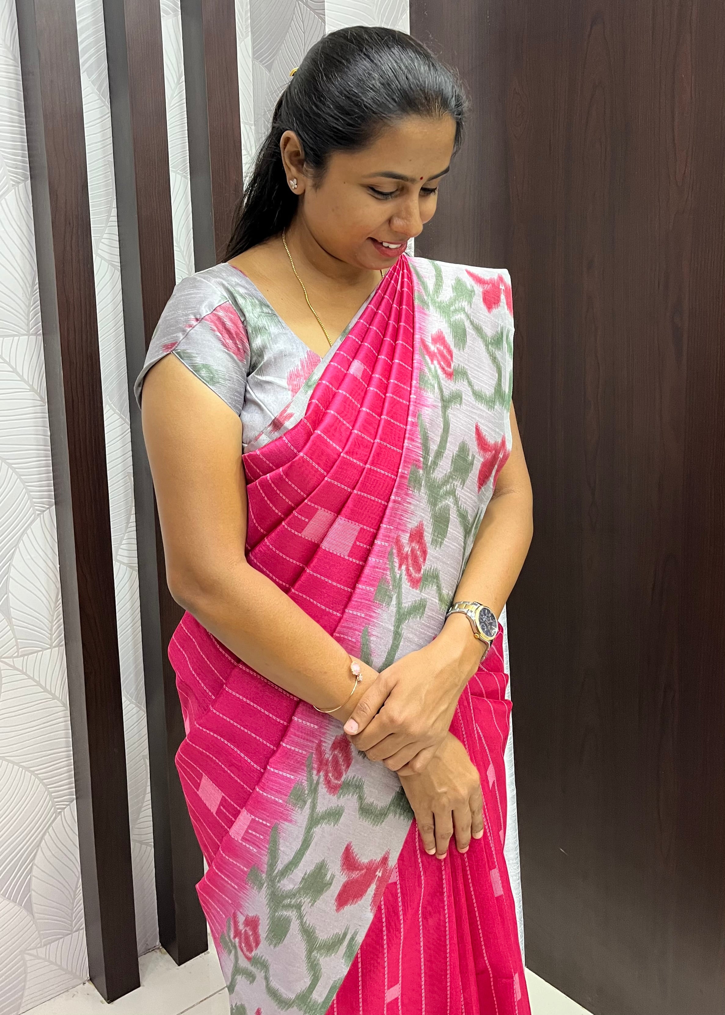 Light Weight Vaira Oosi Style Of Digital Printed Tussar silk ZF006