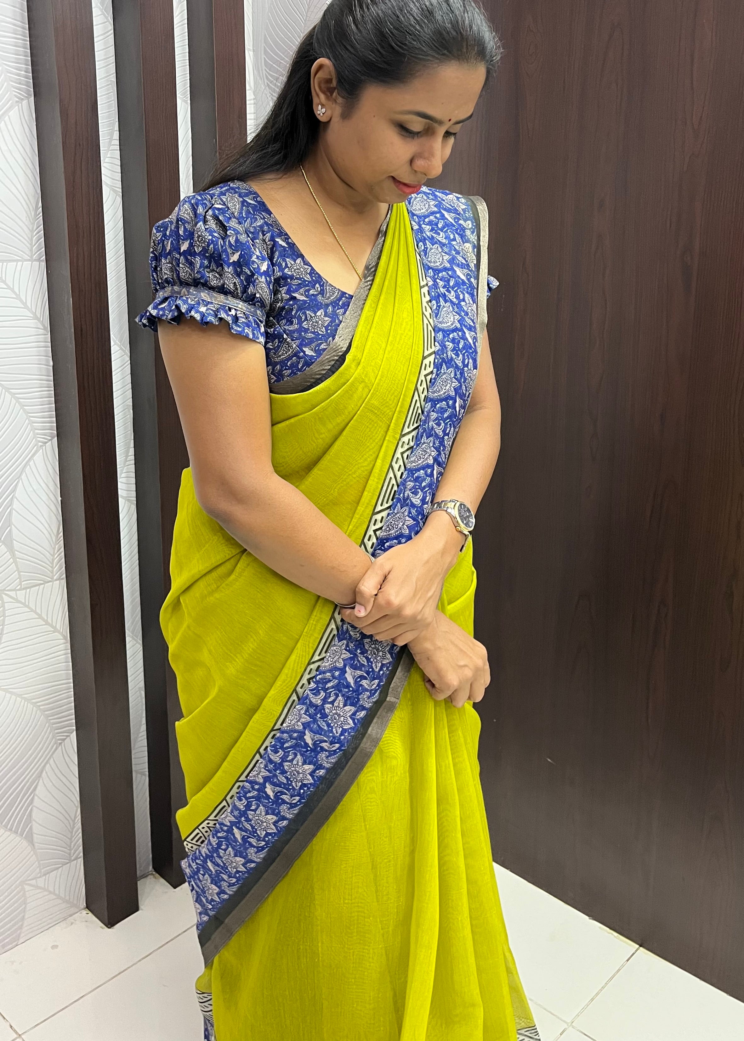 Chanderi cotton with kalamkari Prints ZF001